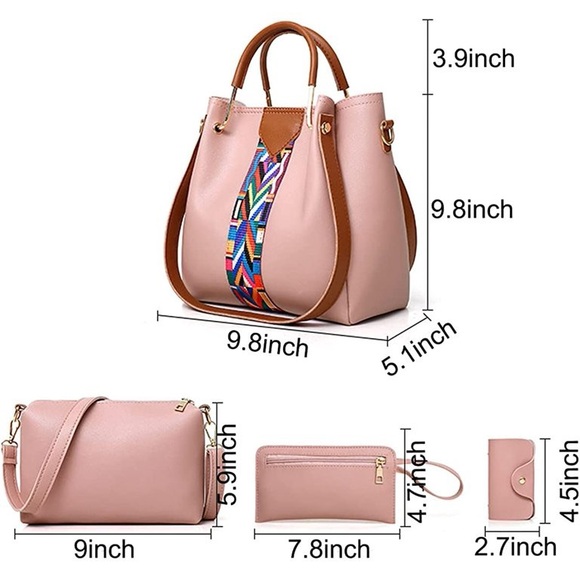 White 4 Pc Handbag Set - Picture 7 of 8